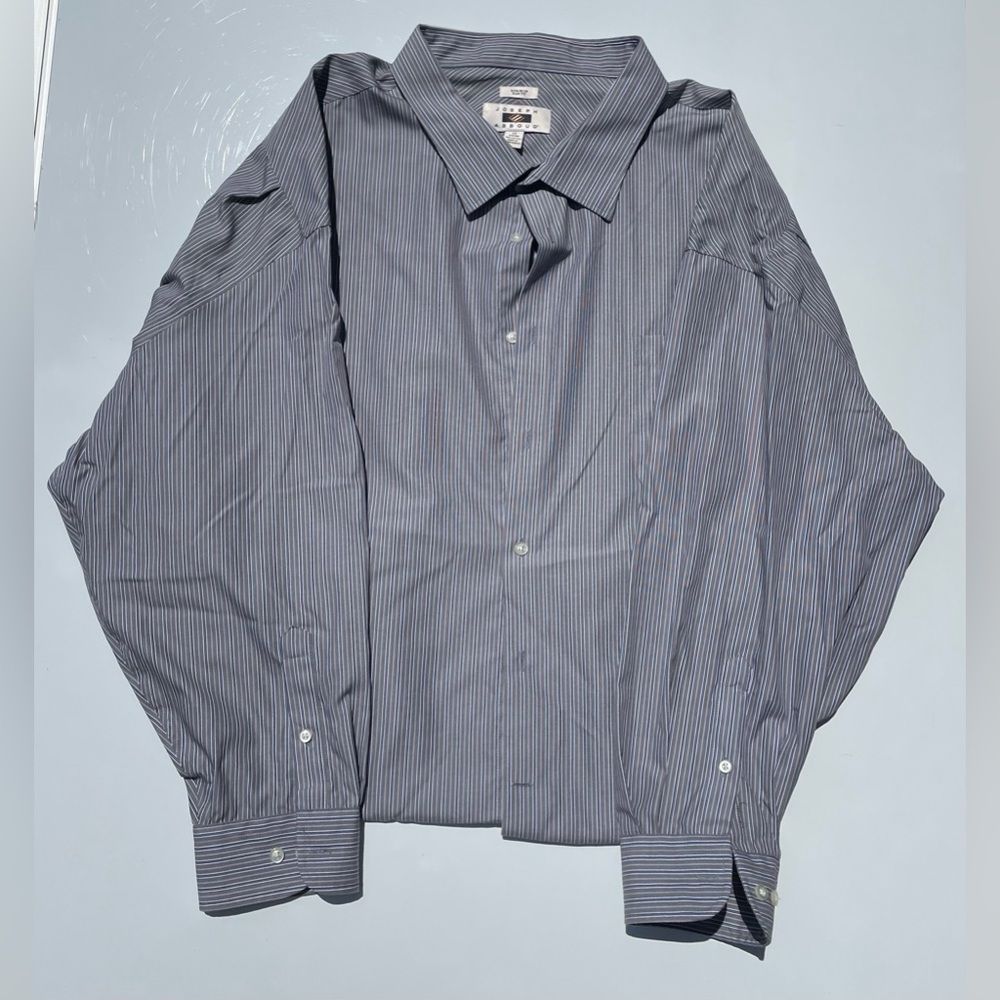 Joseph Abboud Dress Shirt, Gray Stripe, Slim Fit, Neck Size 22, SleeveSize 34/35
